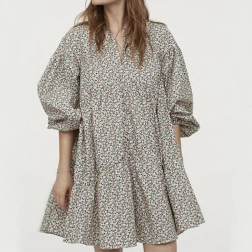 H&M Conscious Floral A-line Dress NWOT